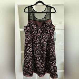 Black Velvet and Pink Dress -New!